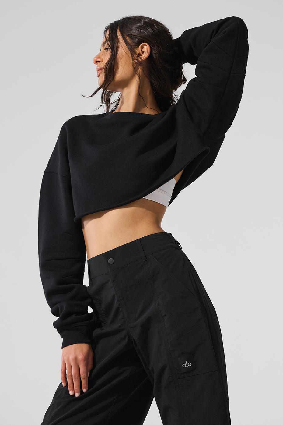 Extreme Cropped Pullover - Black Product Image
