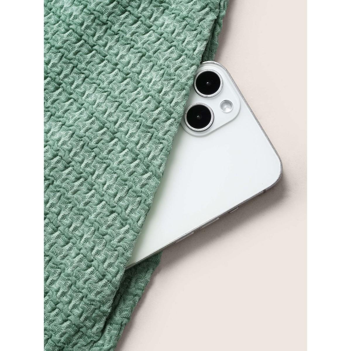 Plus Size Plain Textured Ruffle Cap Sleeve Midi Dress Palemauve Women Elegant Ruffles Square Neck Cap Sleeve Curvy BloomChic 18-20/2X Product Image