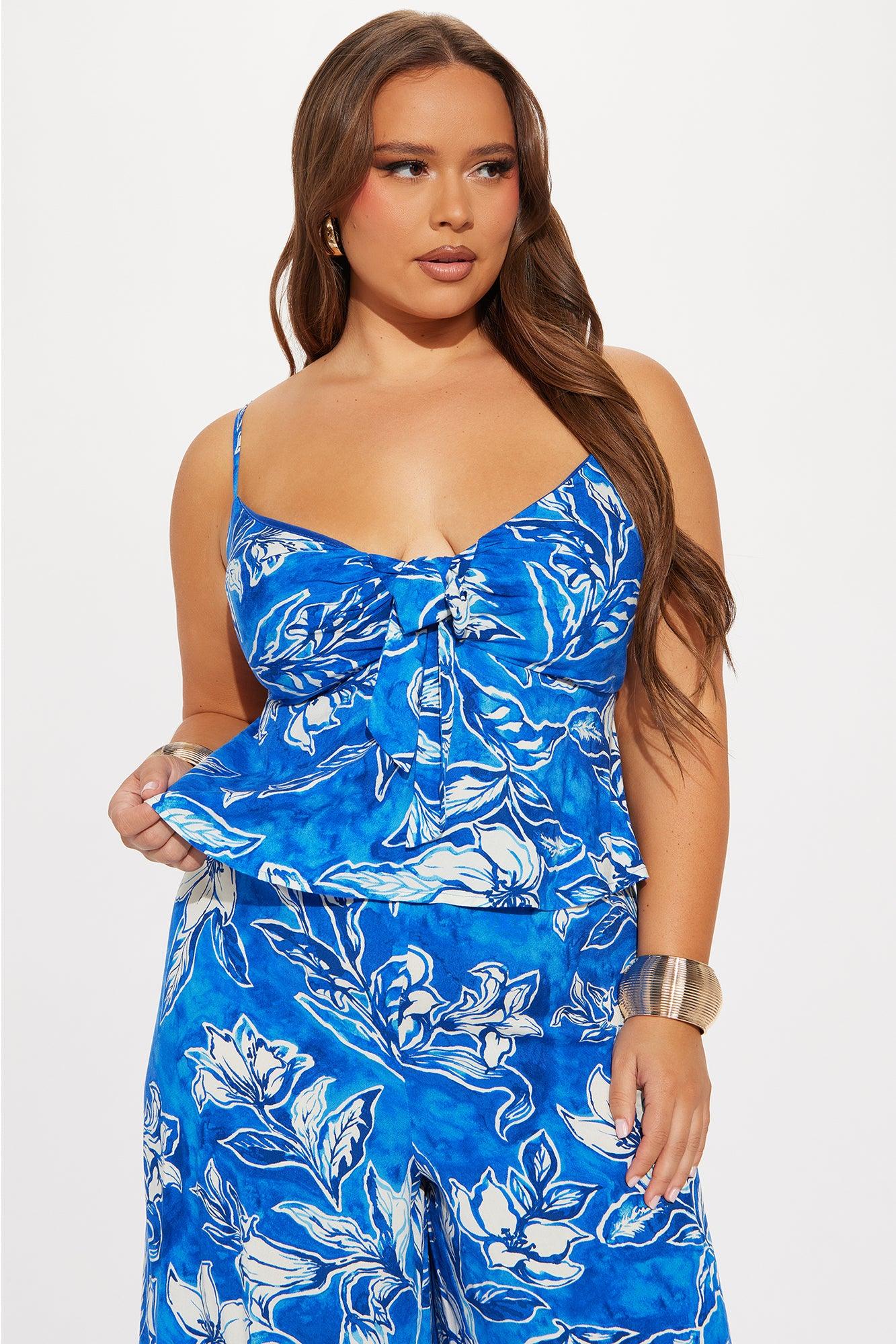 Island Escape Pant Set - Royal/combo Product Image