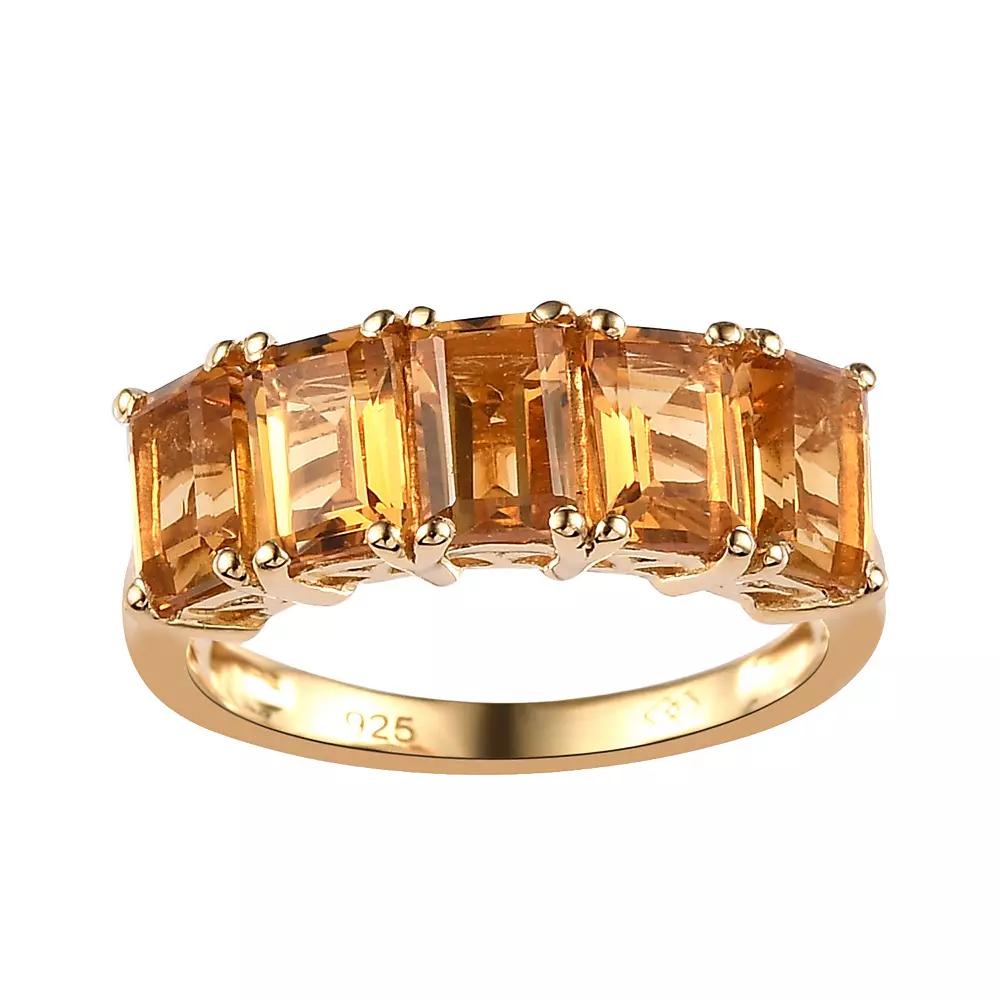 14k Gold Over Silver Natural Peridot Ring, Women's, Size: 6, Citrine Product Image