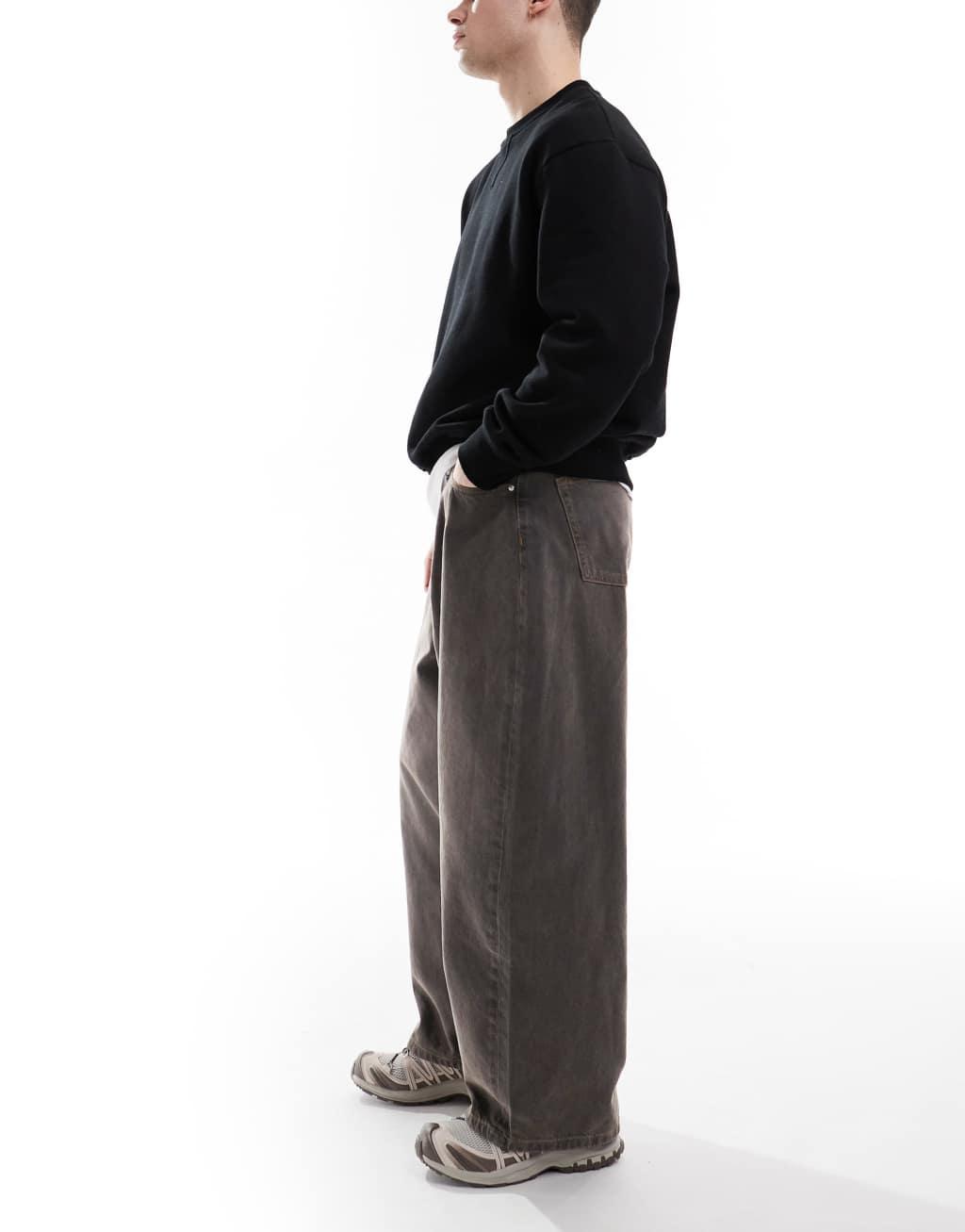 ASOS DESIGN oversized baggy jeans in washed black   Product Image