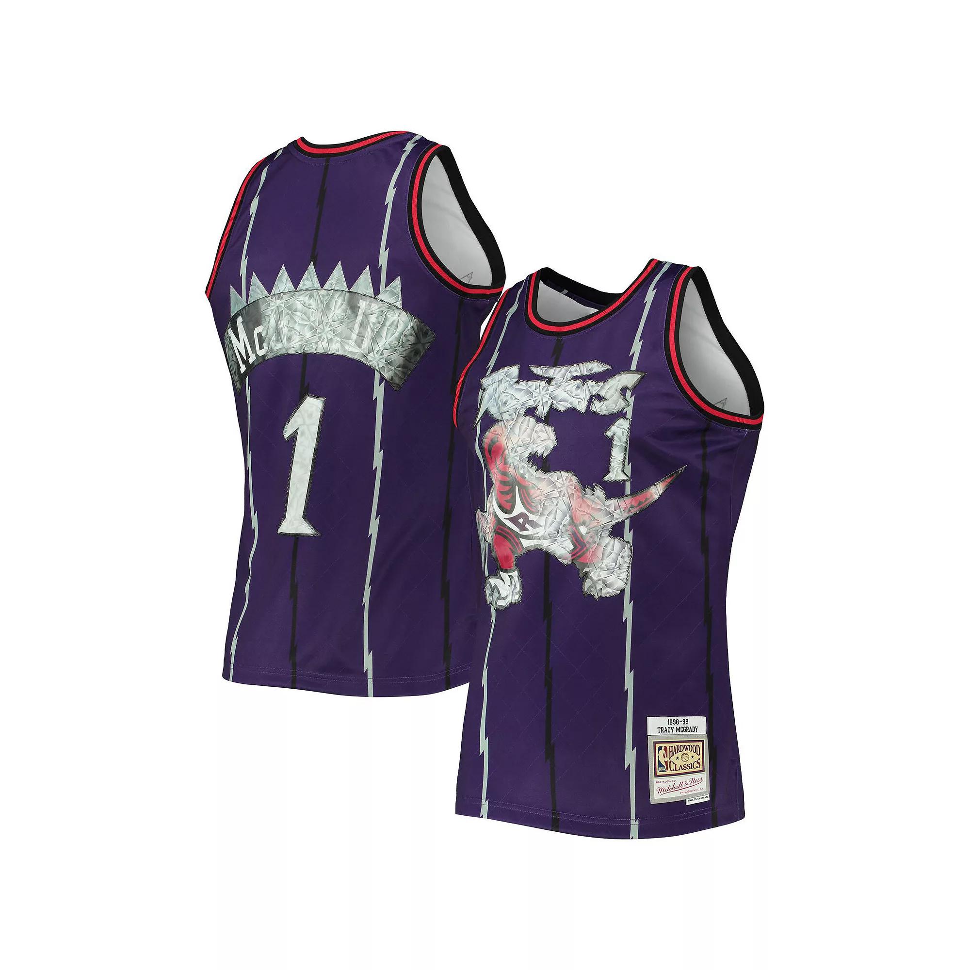 Men's Mitchell & Ness Tracy McGrady Purple Toronto Raptors 1998-99 Hardwood Classics 75th Anniversary Diamond Swingman Jersey, Size: Small, Rpt Purple Product Image