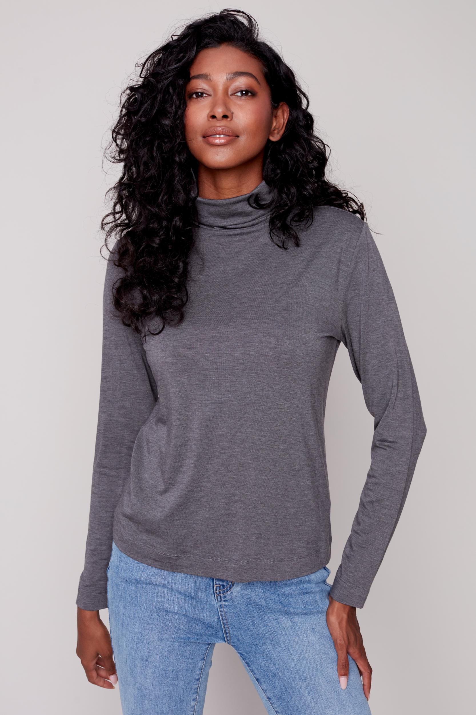 Mock Neck Set In Long Sleeve Top Product Image