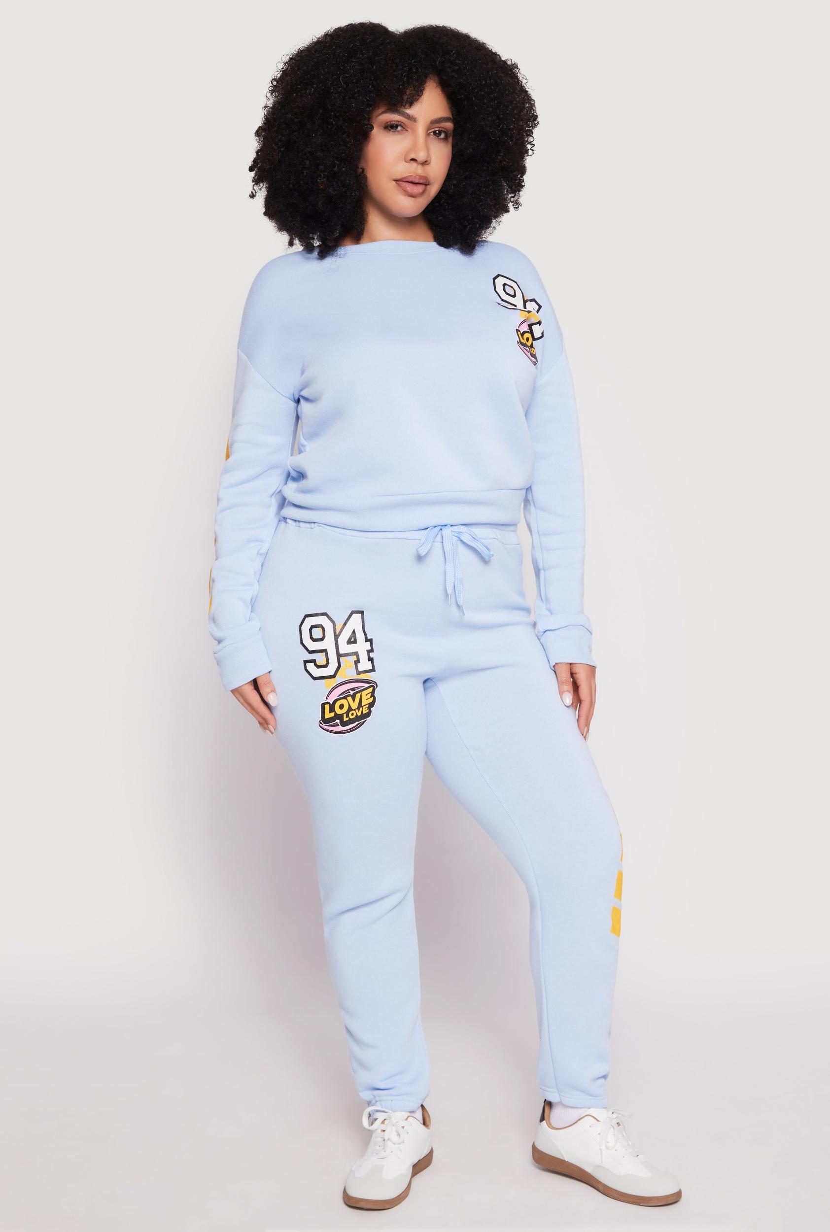 Womens Plus Size 94 Love Graphic Zip Hem Sweatpants Product Image