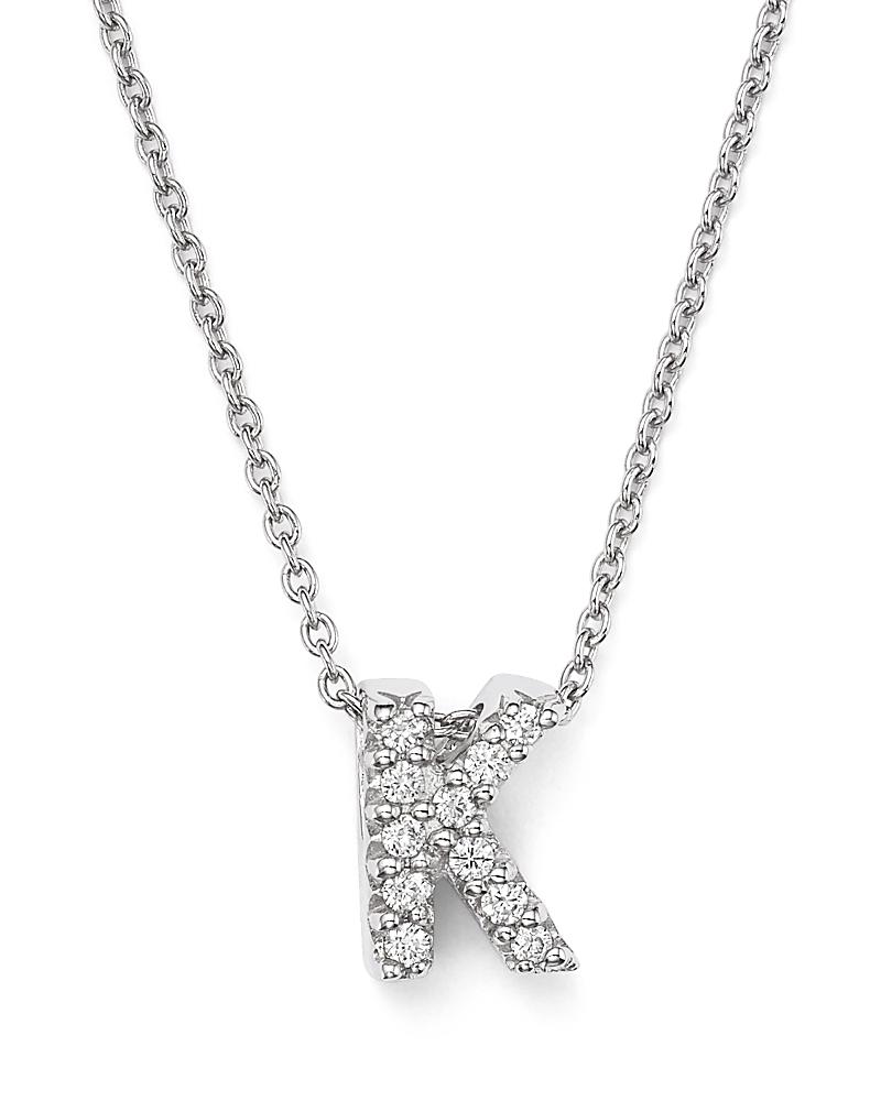 Womens Tiny Treasures 0.08 TCW Diamond & 18K White Gold Initial Necklace Product Image