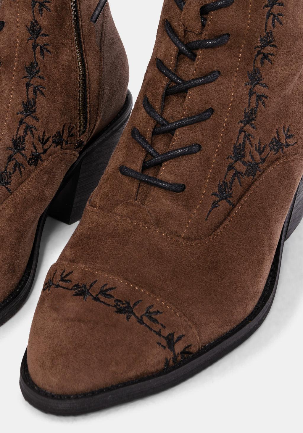 Lilith Suedette Embroidered Boots Product Image