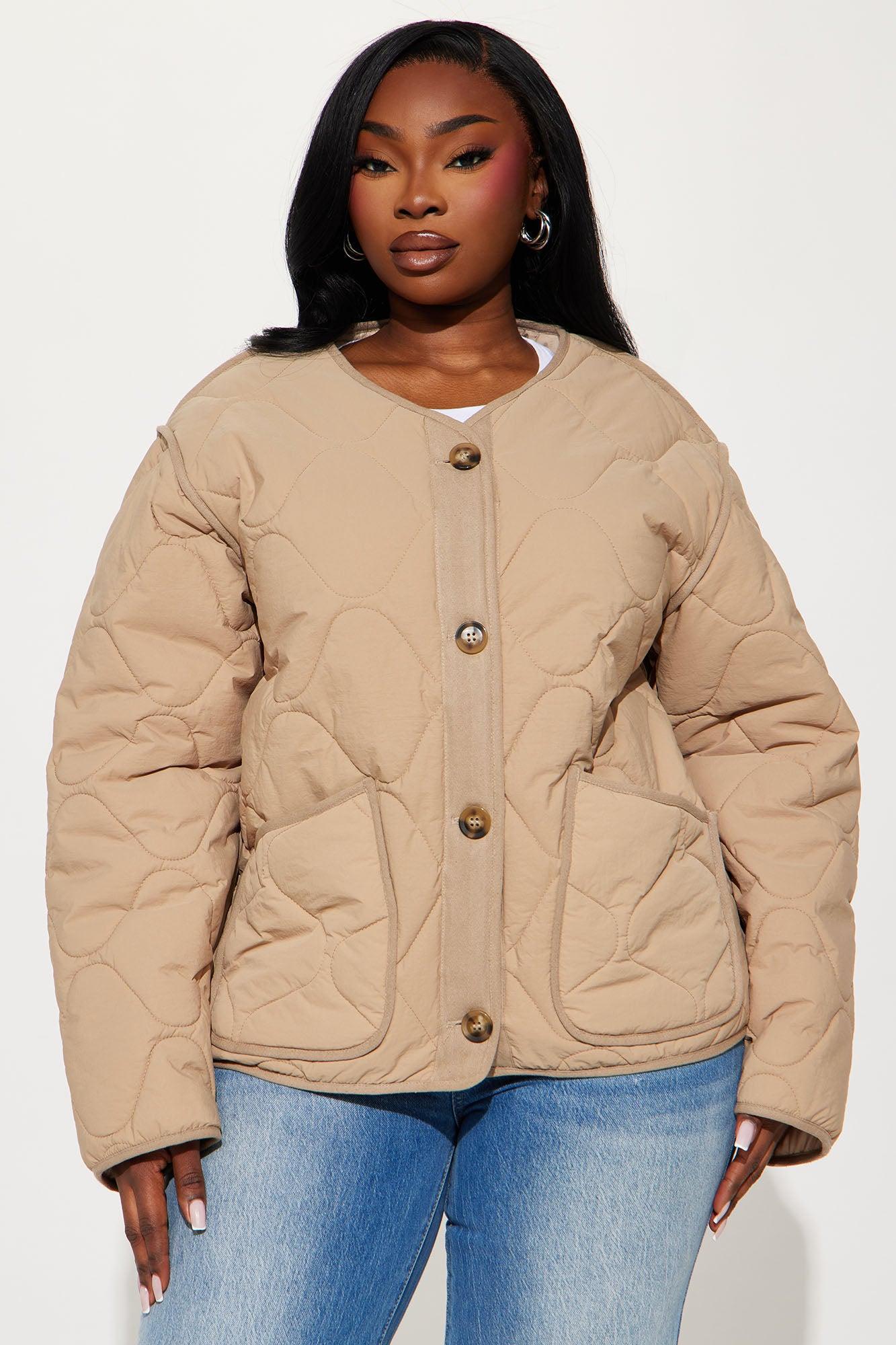 Slope Days Quilted Lightweight Jacket - Tan Female Product Image