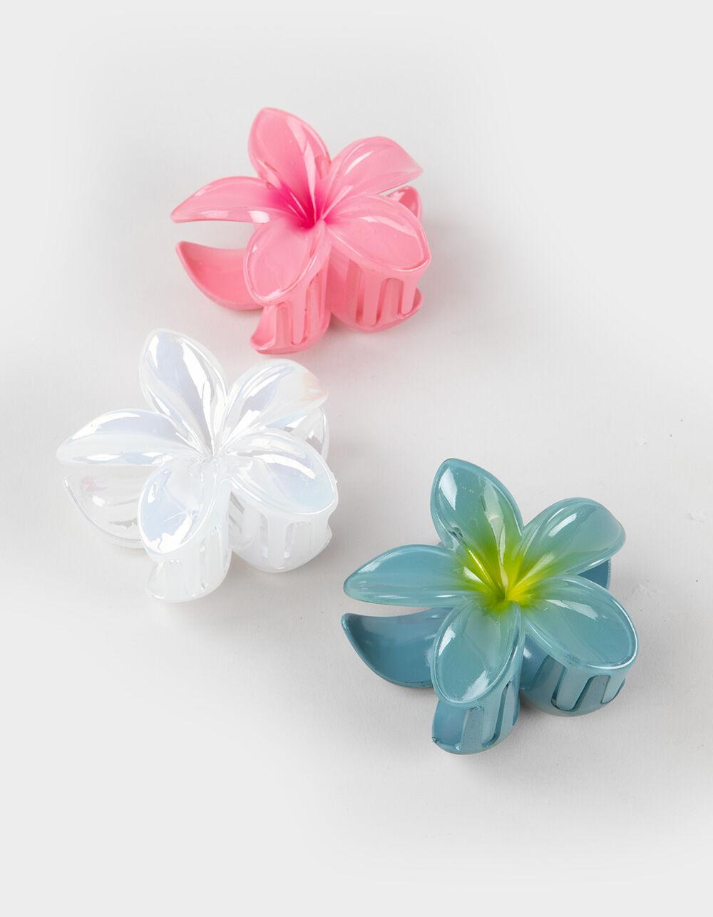 FULL TILT 3 Pack Hibiscus Floral Claw Clips - MULTI Product Image