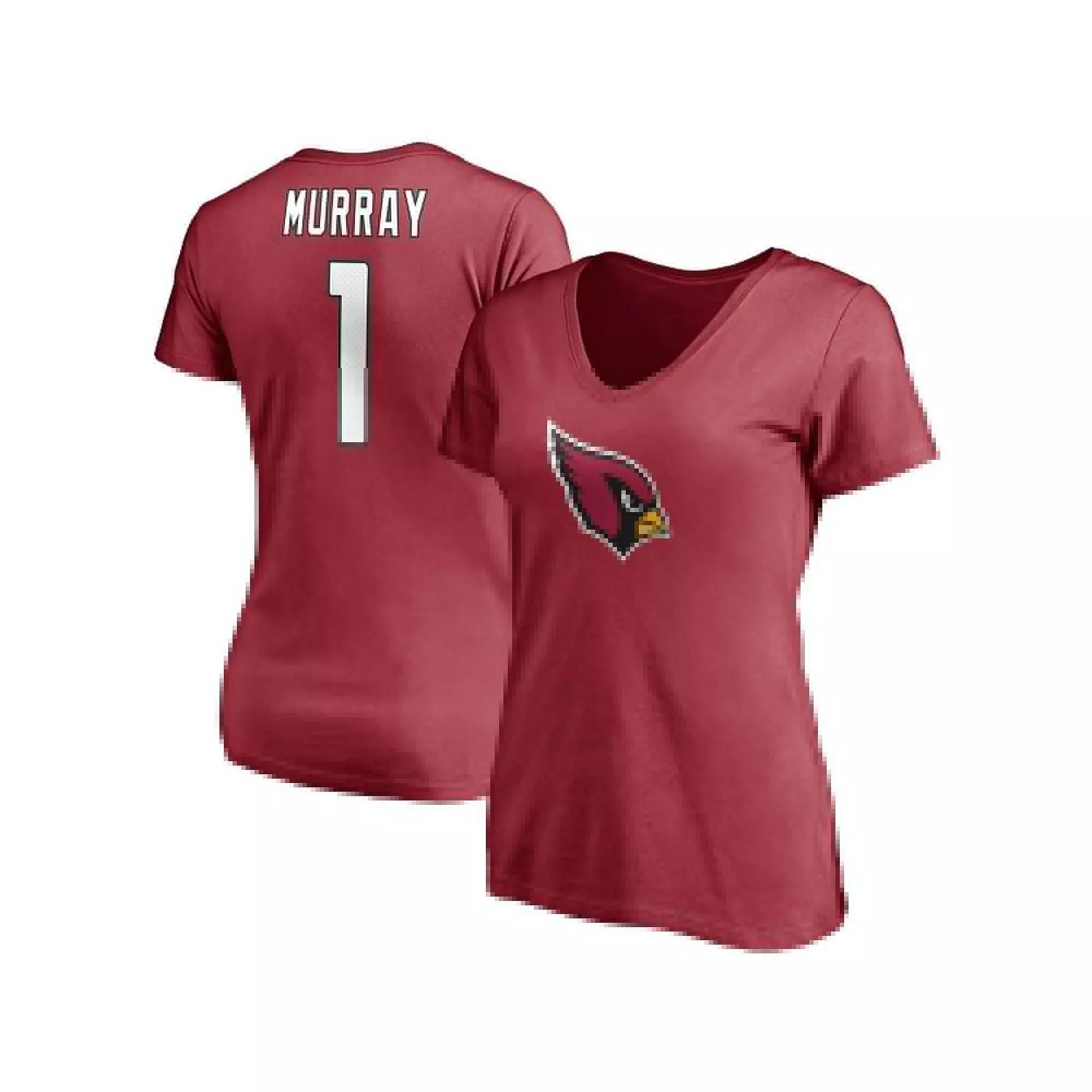 Women's Fanatics Branded Kyler Murray Cardinal Arizona Cardinals Player Icon Name & Number V-Neck T-Shirt, Size: Small, Red Product Image