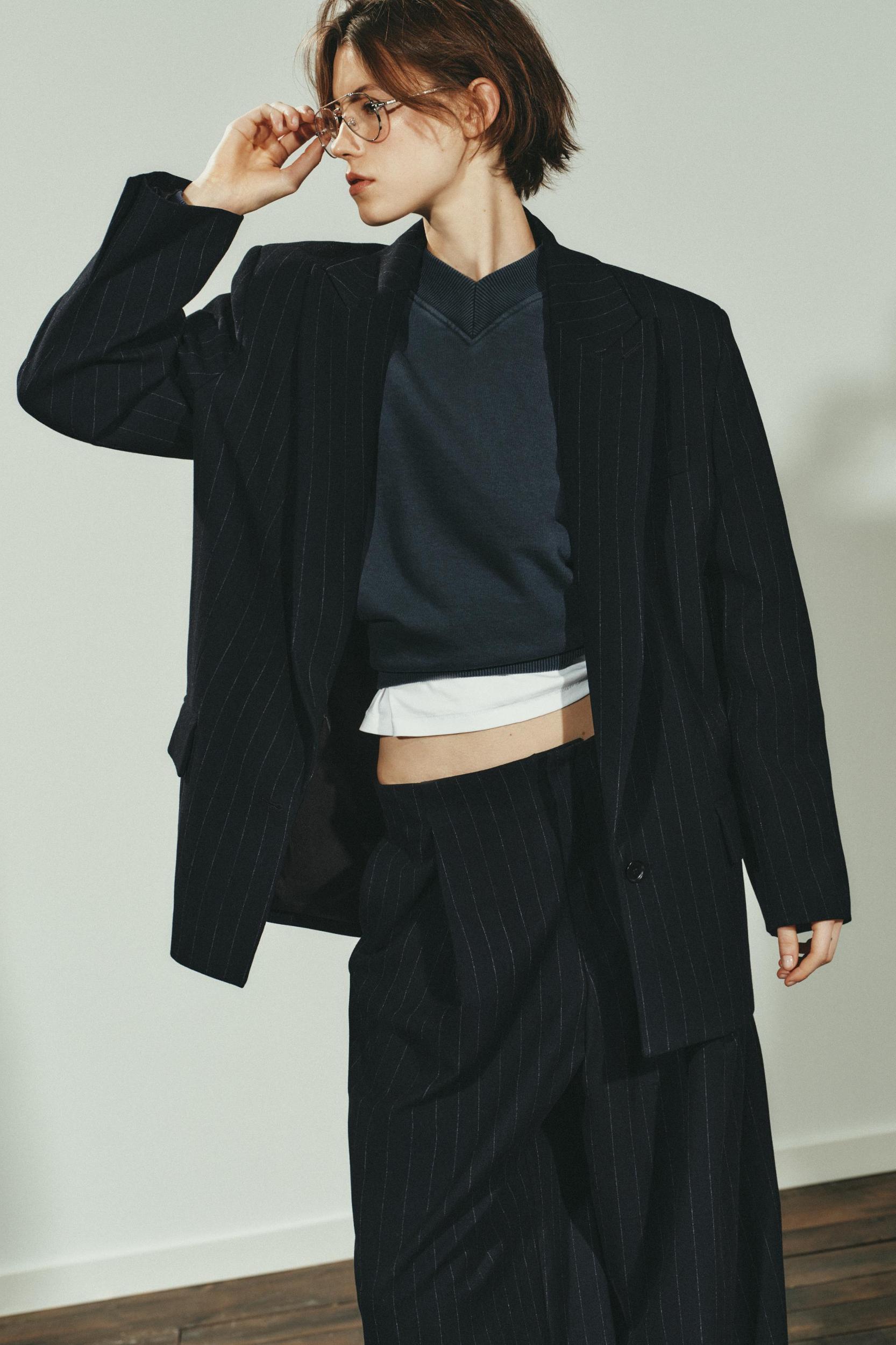 PINSTRIPE BLAZER WITH POCKETS Product Image