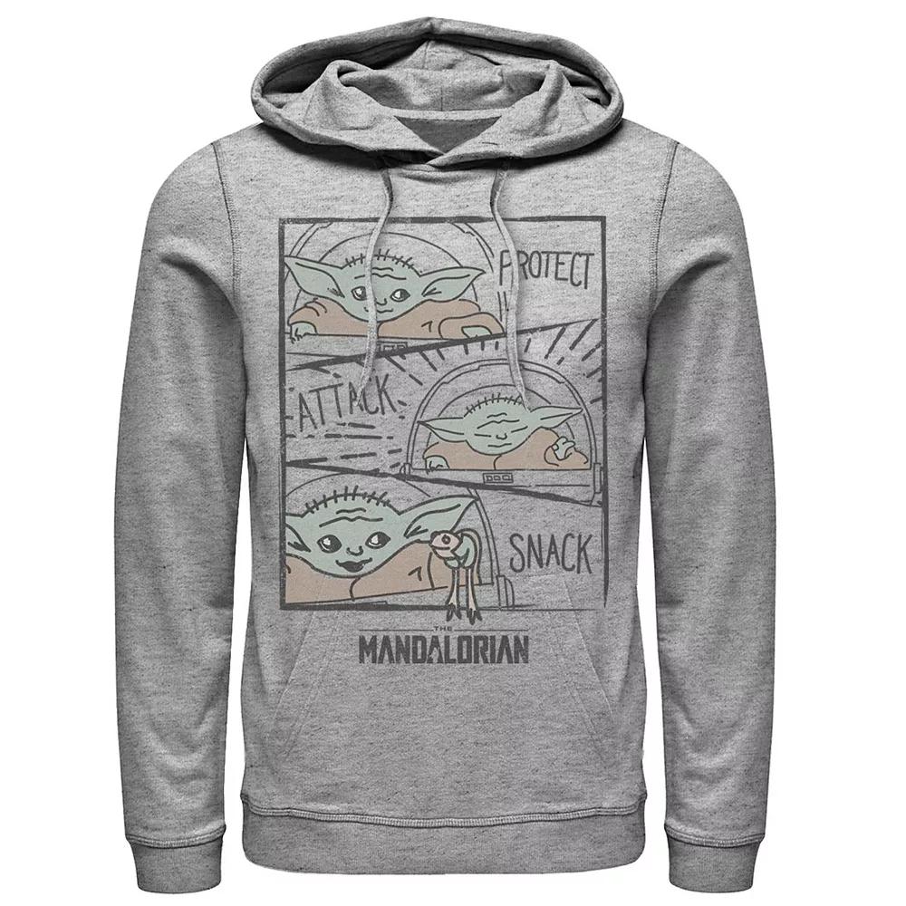 Men's Star Wars The Mandalorian The Child Protect Attack Snack Hoodie,  Product Image
