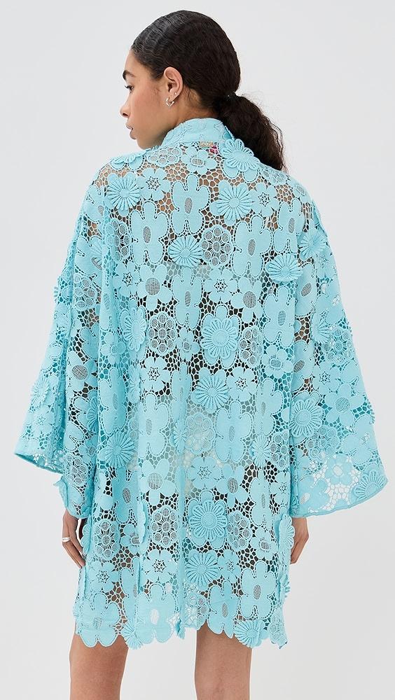 La Vie Style House Mod Floral Lace Mini Caftan | Shopbop Product Image