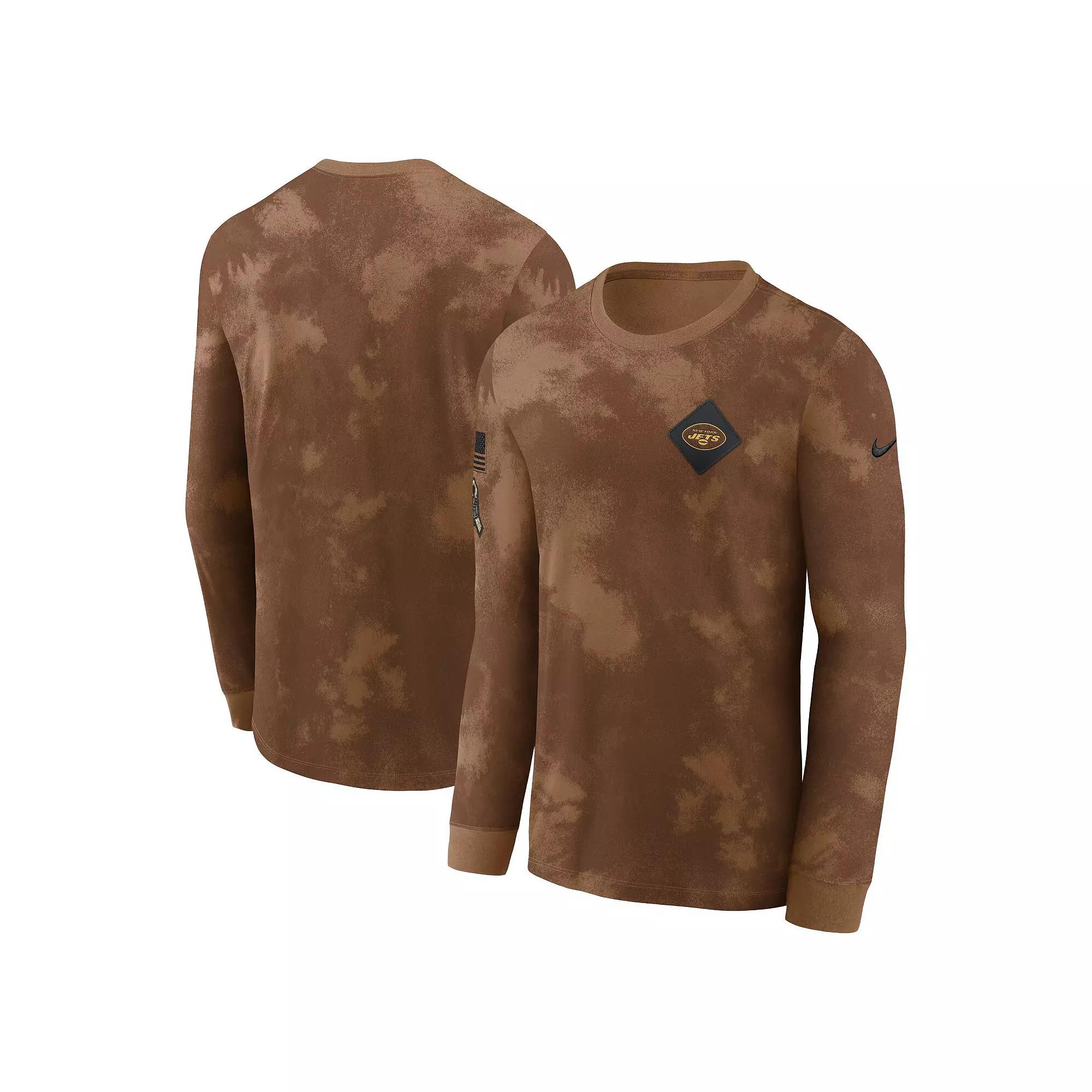 Men's Nike  Brown New York Jets 2023 Salute To Service Long Sleeve T-Shirt, Size: Medium Product Image