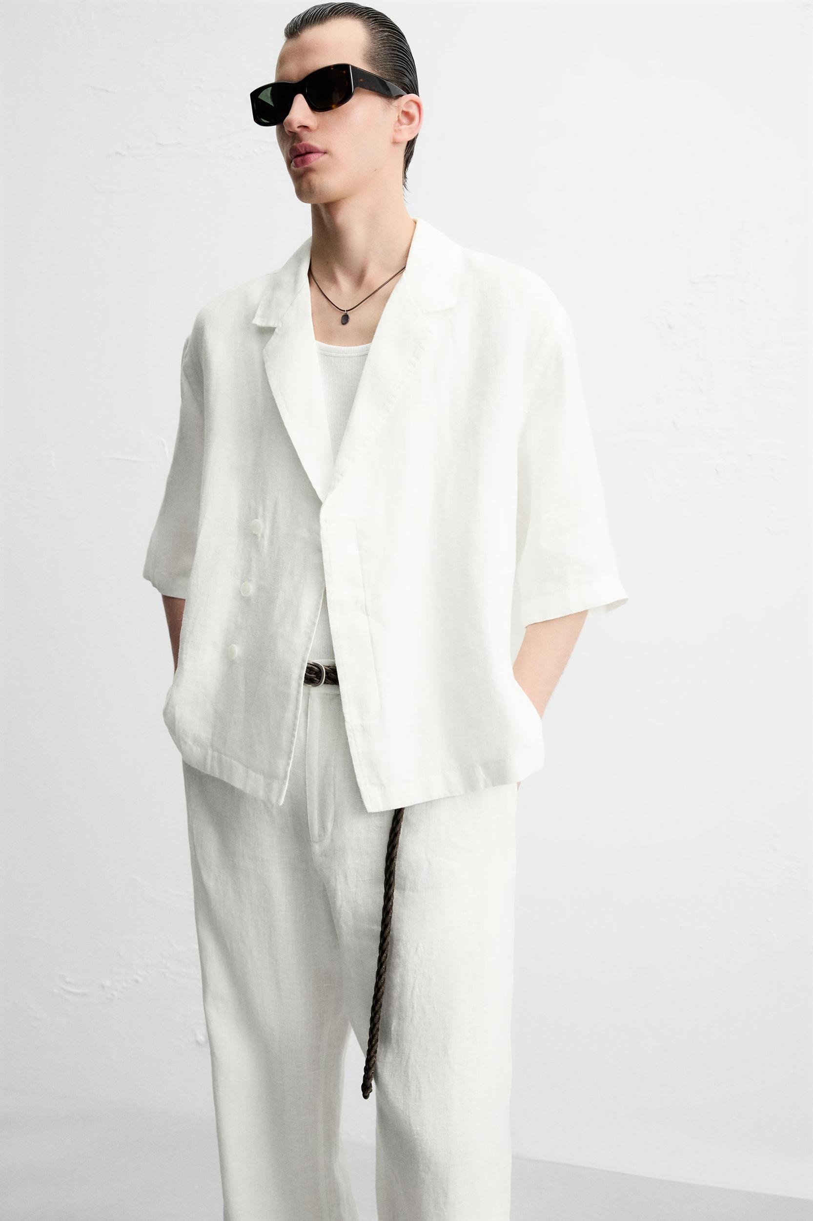 100% LINEN KIMONO SHIRT Product Image