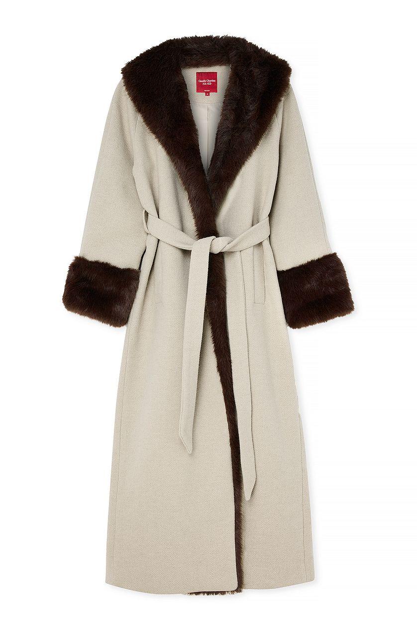 Faux Fur Long Coat Product Image