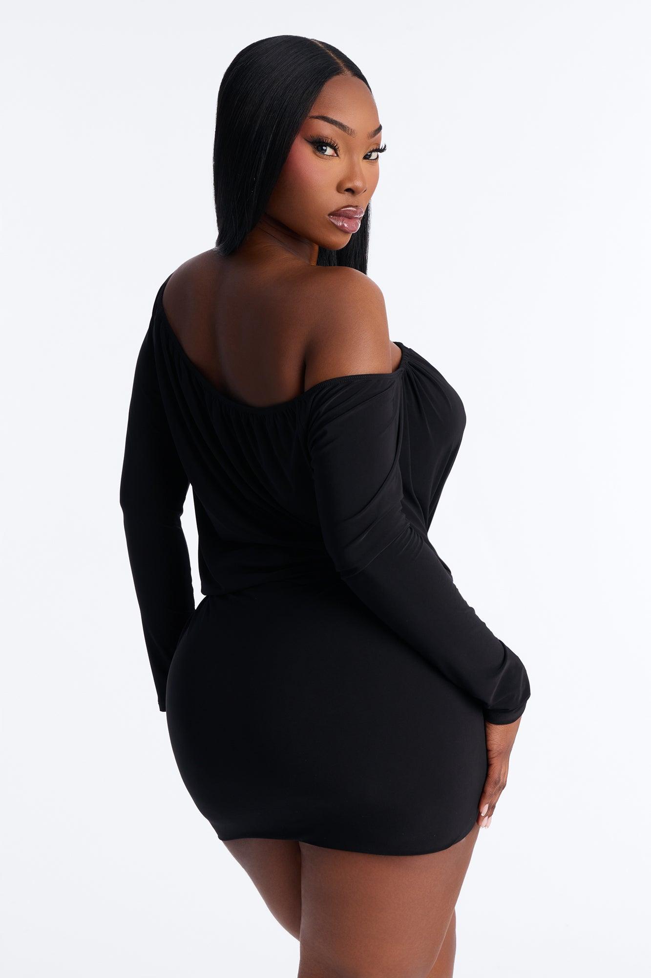 For The Plot Off Shoulder Mini Dress - Black Female Product Image