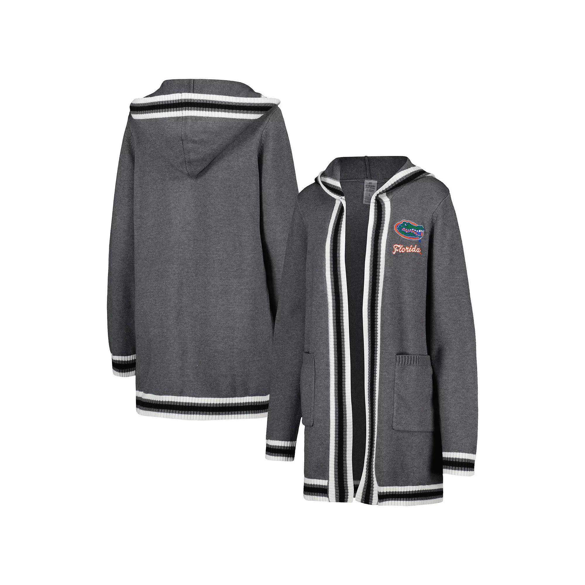 Women's Gameday Couture Charcoal Florida Gators One More Round Tri-Blend Striped Hooded Cardigan Sweater, Size: Medium Product Image