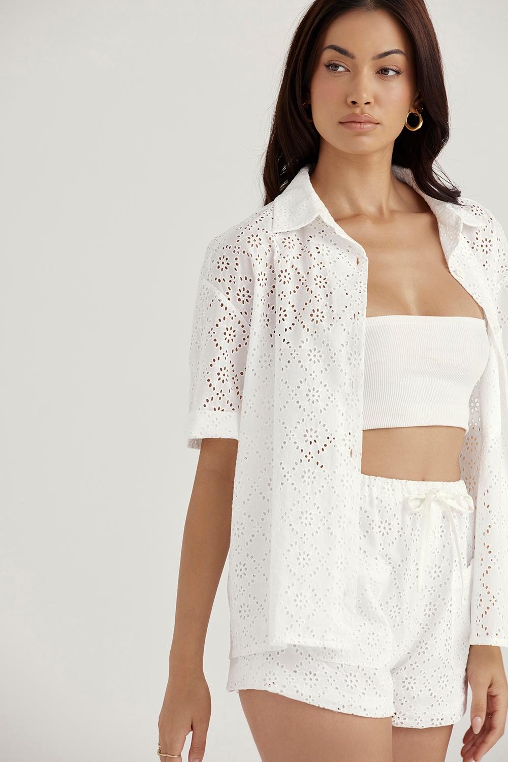 Carrie  white broderie anglaise shirt - sale Product Image