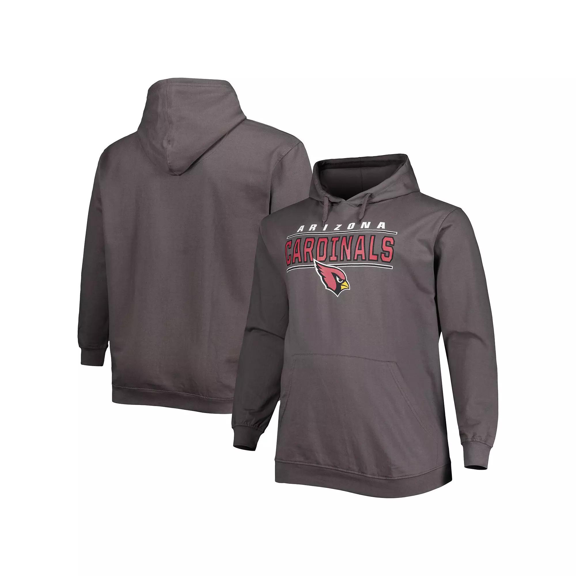 Men's Charcoal Arizona Cardinals Big & Tall Logo Pullover Hoodie, Size: XLT Product Image