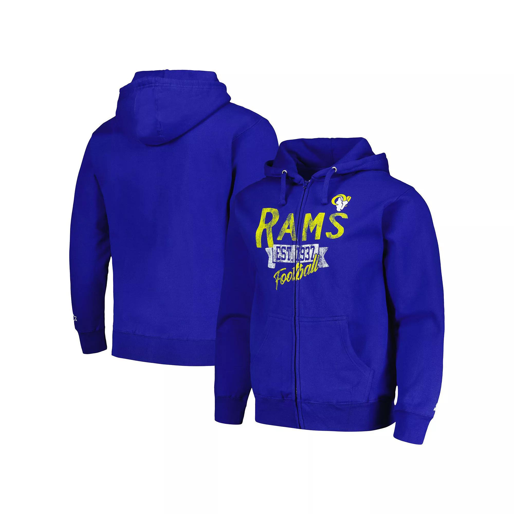 Men's Starter Royal Los Angeles Rams Domestic Post Season Full-Zip Hoodie,  Product Image