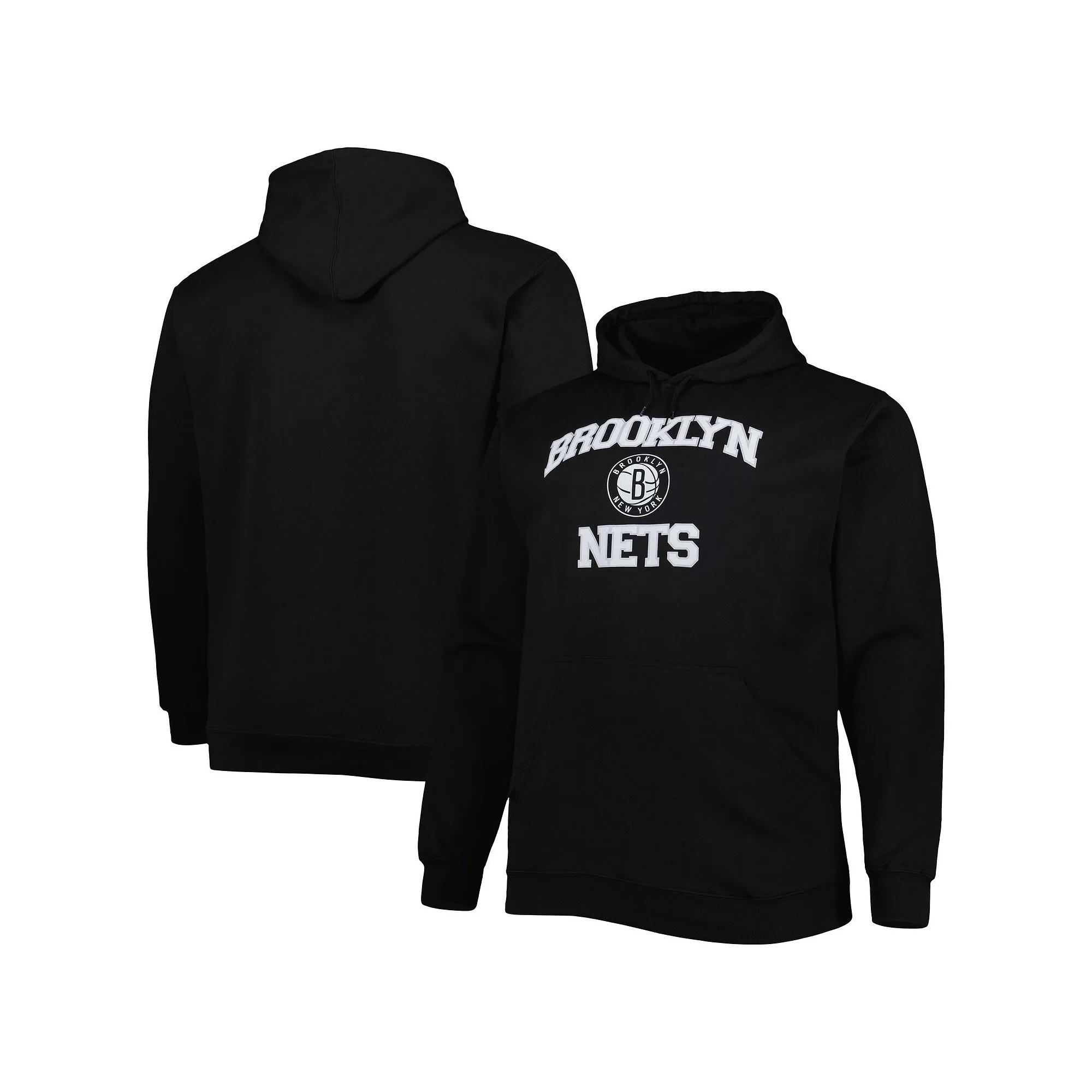 Men's Black Brooklyn Nets Big & Tall Heart & Soul Pullover Hoodie,  Product Image
