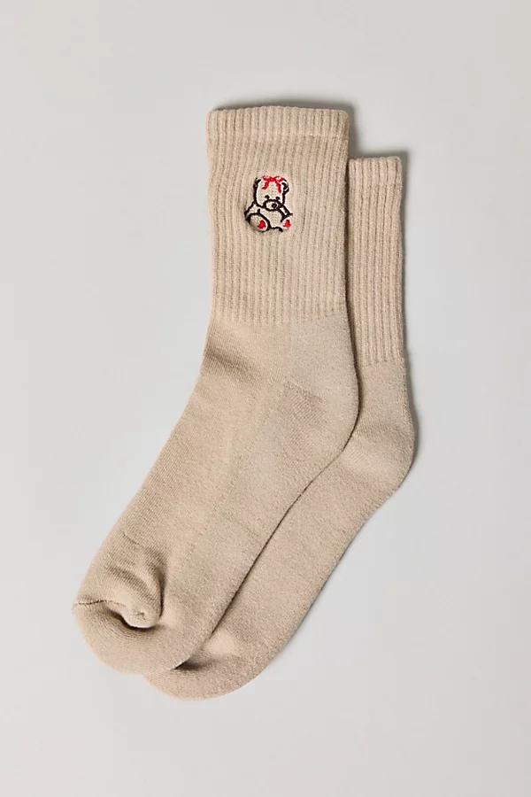Icon Embroidered Quarter Crew Sock Womens at Urban Outfitters Product Image