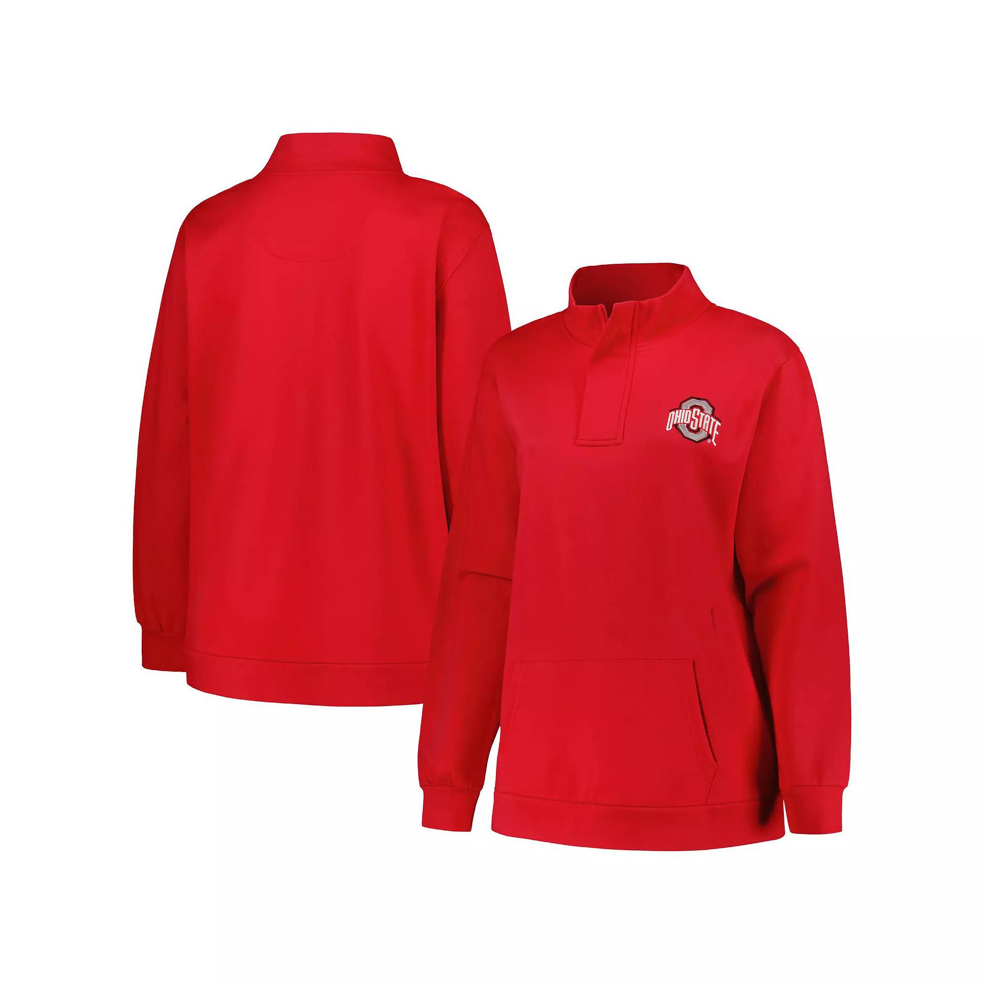 Women's Profile Scarlet Ohio State Buckeyes Plus Size Fleece Quarter-Zip Jacket, Size: 1XL, Red Product Image