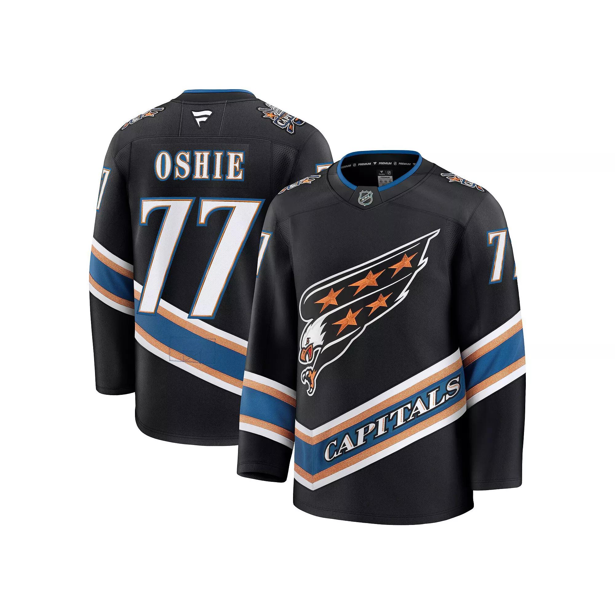 Men's Fanatics TJ Oshie Black Washington Capitals Alternate 50th Anniversary Premium Jersey, Size: 46 Product Image