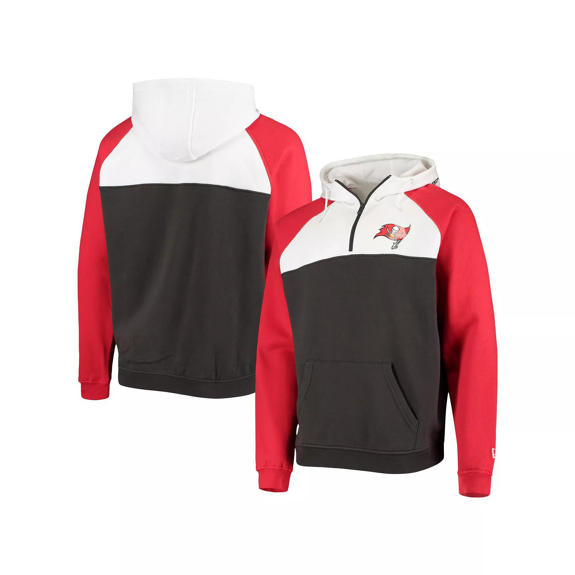 Mens New Era Pewter/White Tampa Bay Buccaneers Gametime Quarter-Zip Hoodie Jacket Product Image