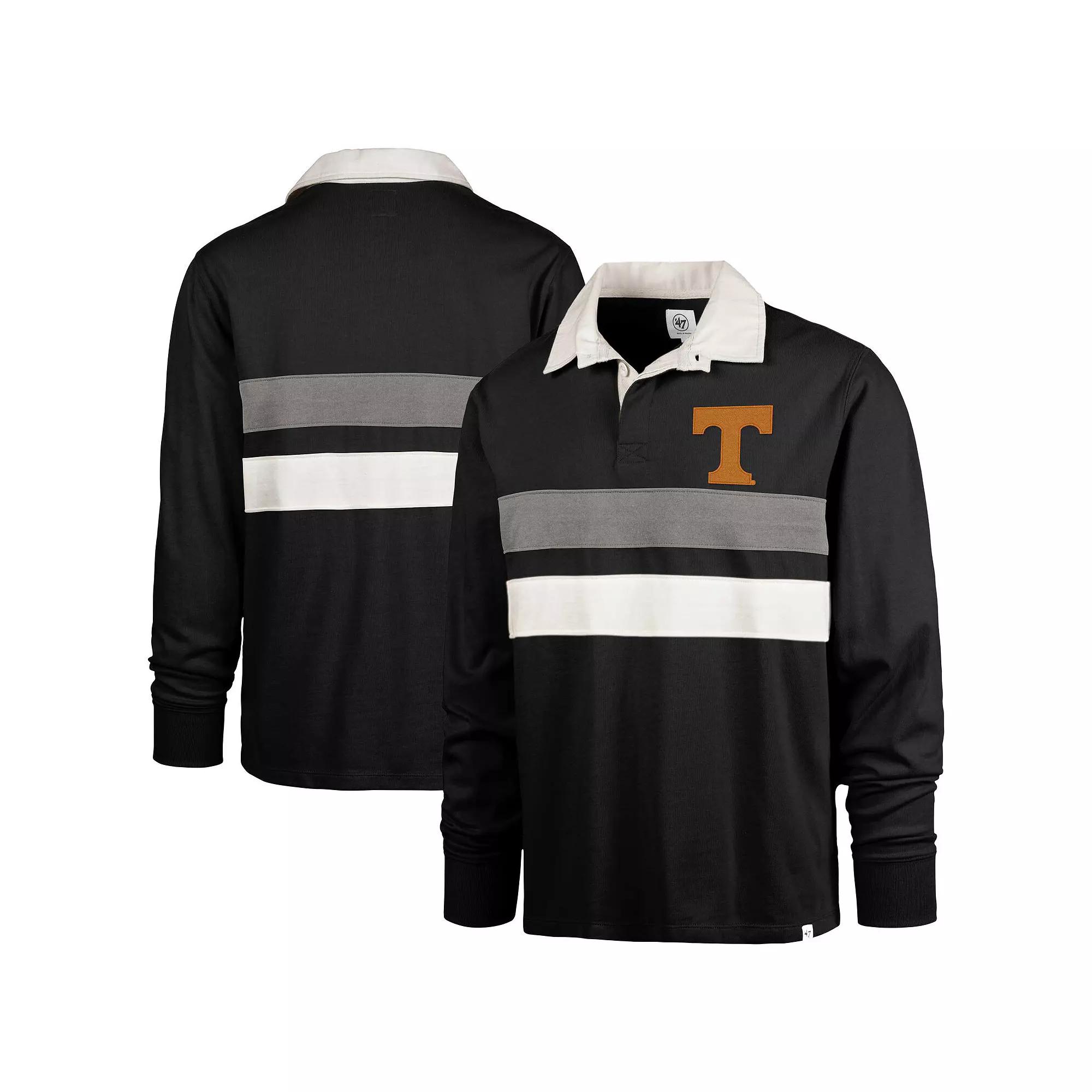 Men's '47 Black Texas A&M Aggies Clubhouse Knox Thames Long Sleeve Rugby Polo,  Product Image