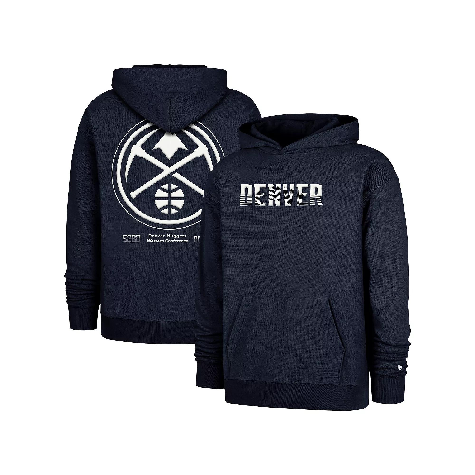 Men's '47  Navy Denver Nuggets 2024/25 City Edition Double Crossover Foundation Pullover Hoodie, Size: Medium, Nug Blue Product Image