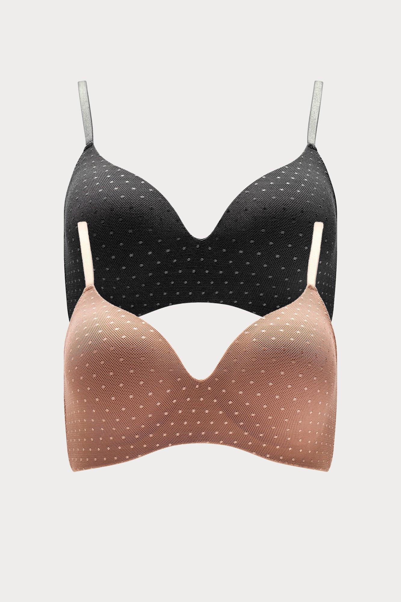 All Together Now 2 Pack Wireless Molded Bras - Brown/combo Female Product Image