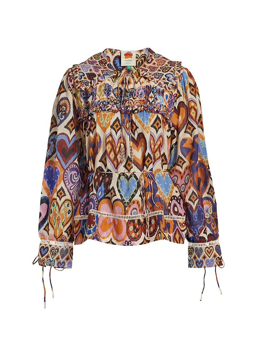 Womens Hearts Ikat-Inspired Blouse Product Image