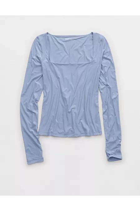 SMOOTHEZ Square Neck Long Sleeve T-Shirt Women's Product Image