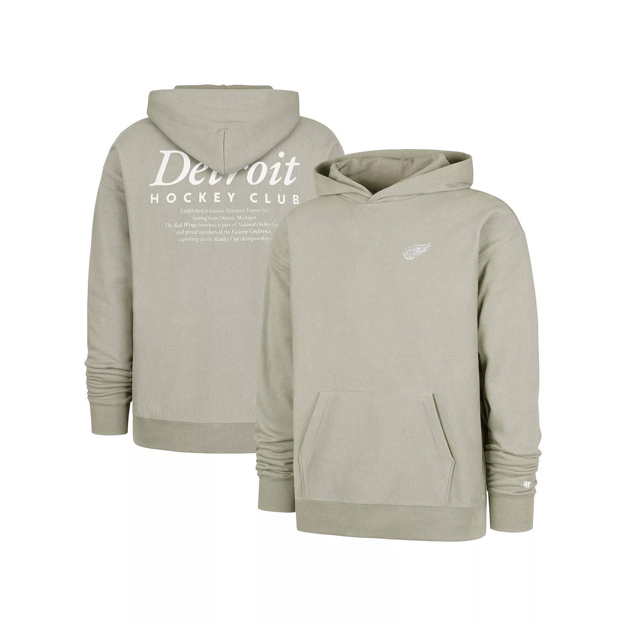 Men's '47 Gray Detroit Red Wings Foundation Pullover Hoodie,  Product Image