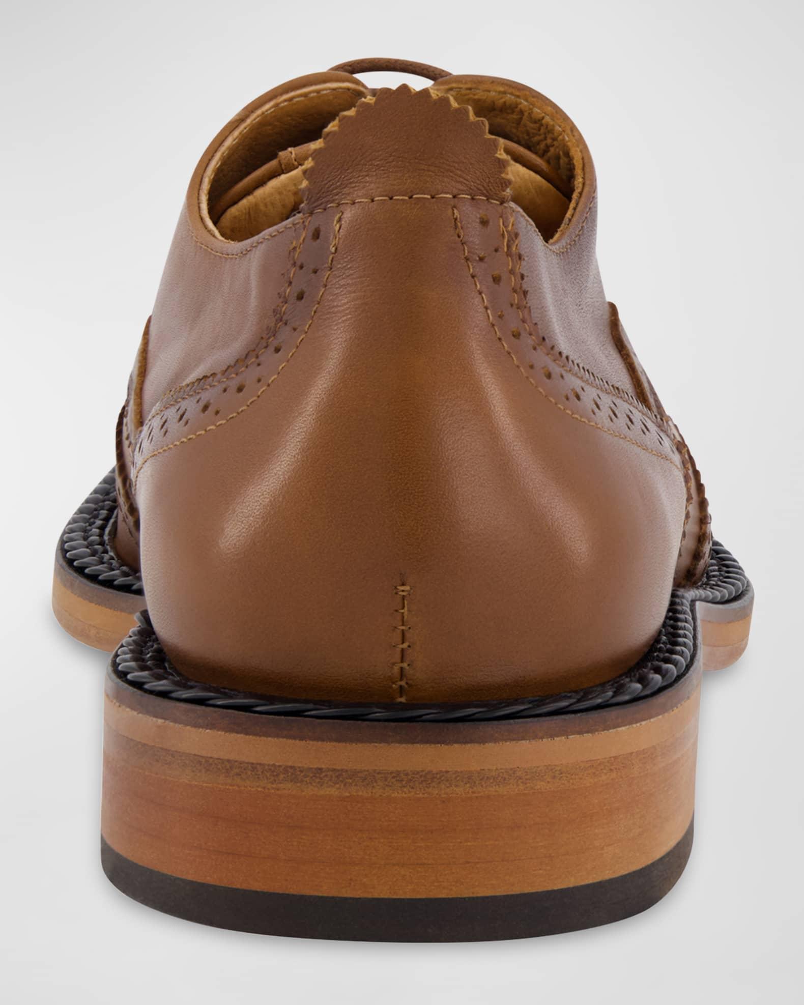 Men's Wingtip Brogue Leather Derby Shoes Product Image