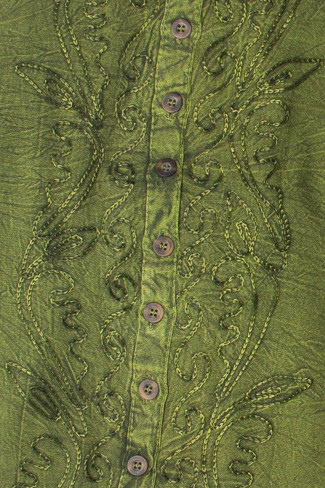 Embroidered Stone Washed Mini Dress Product Image