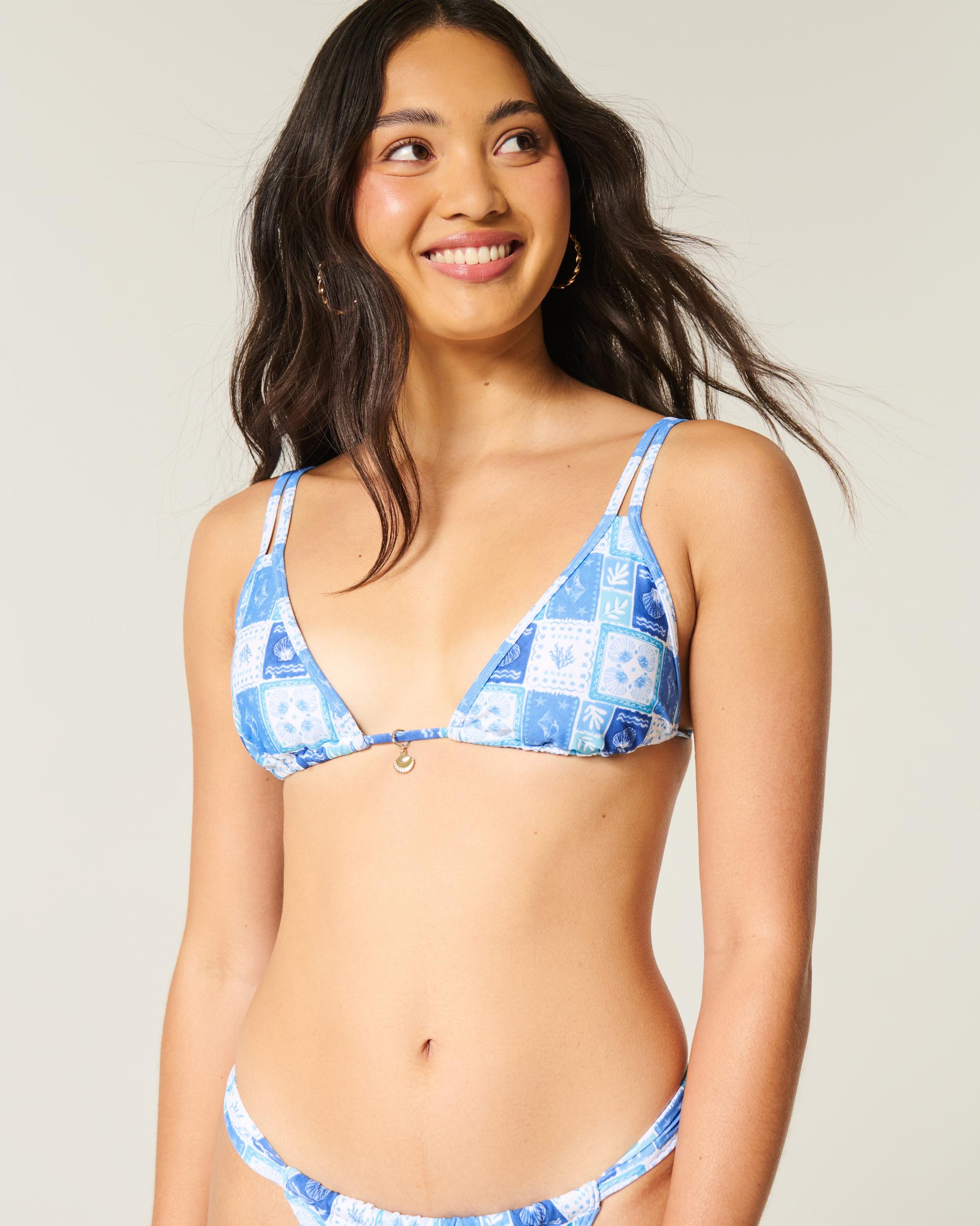 Double Strap Triangle Bikini Top Product Image