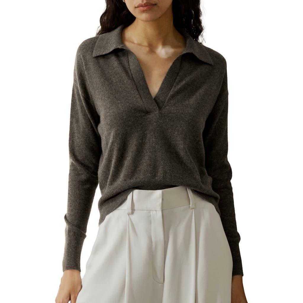 Lilysilk Women's V Neck Cashmere Polo Sweater Product Image