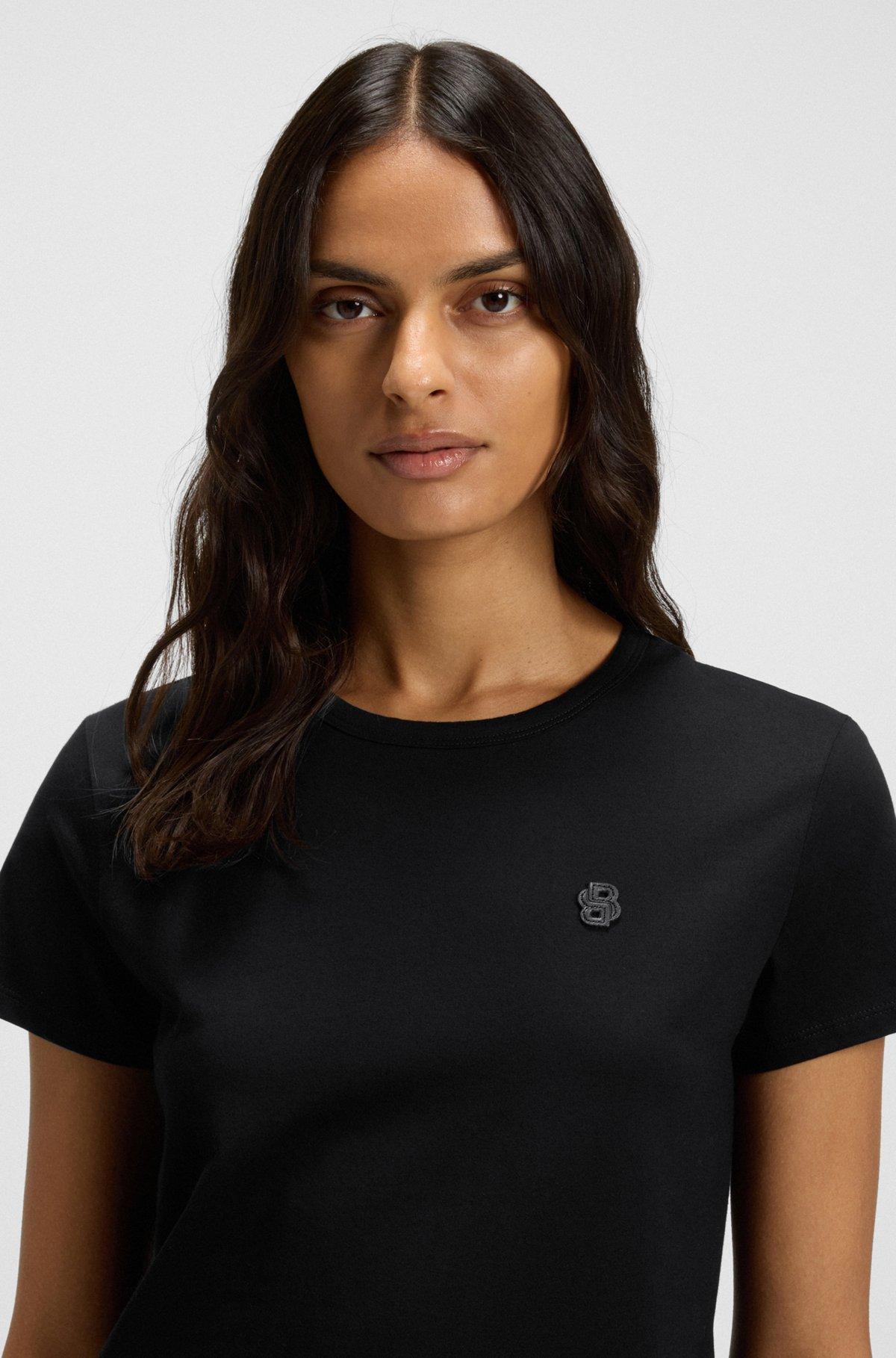 Slim-fit mercerized-cotton T-shirt with Double B monogram Product Image