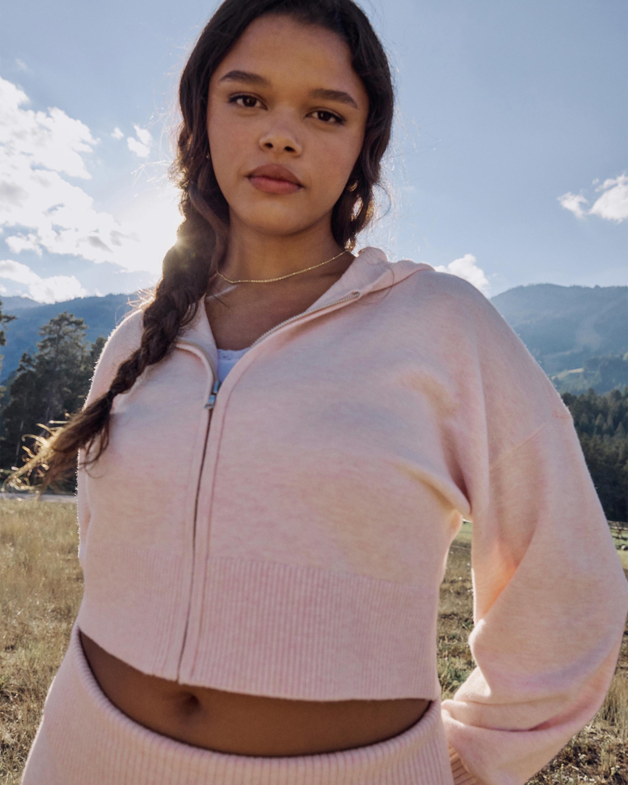 Gilly Hicks Sweater-Knit Zip-Up Hoodie Product Image