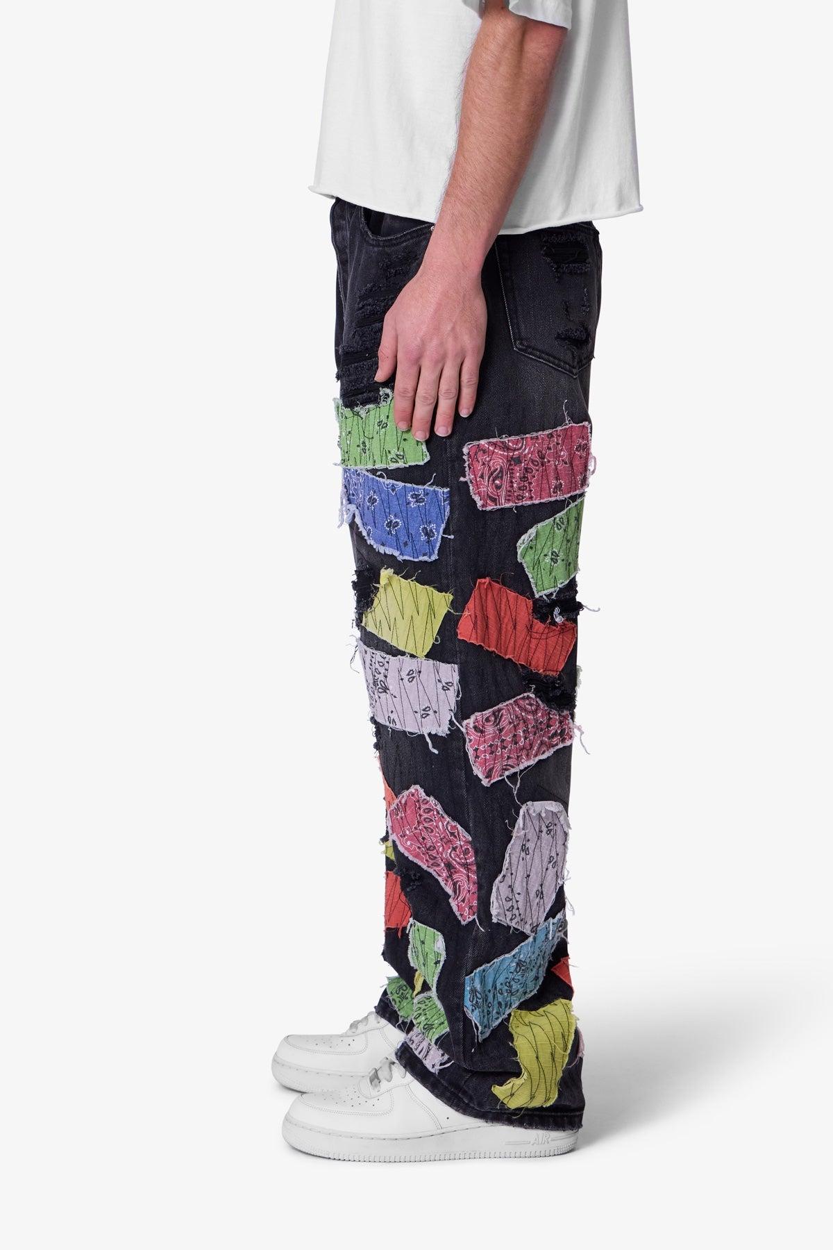 Ultra Baggy Bandana Patch Denim - Washed Black Product Image