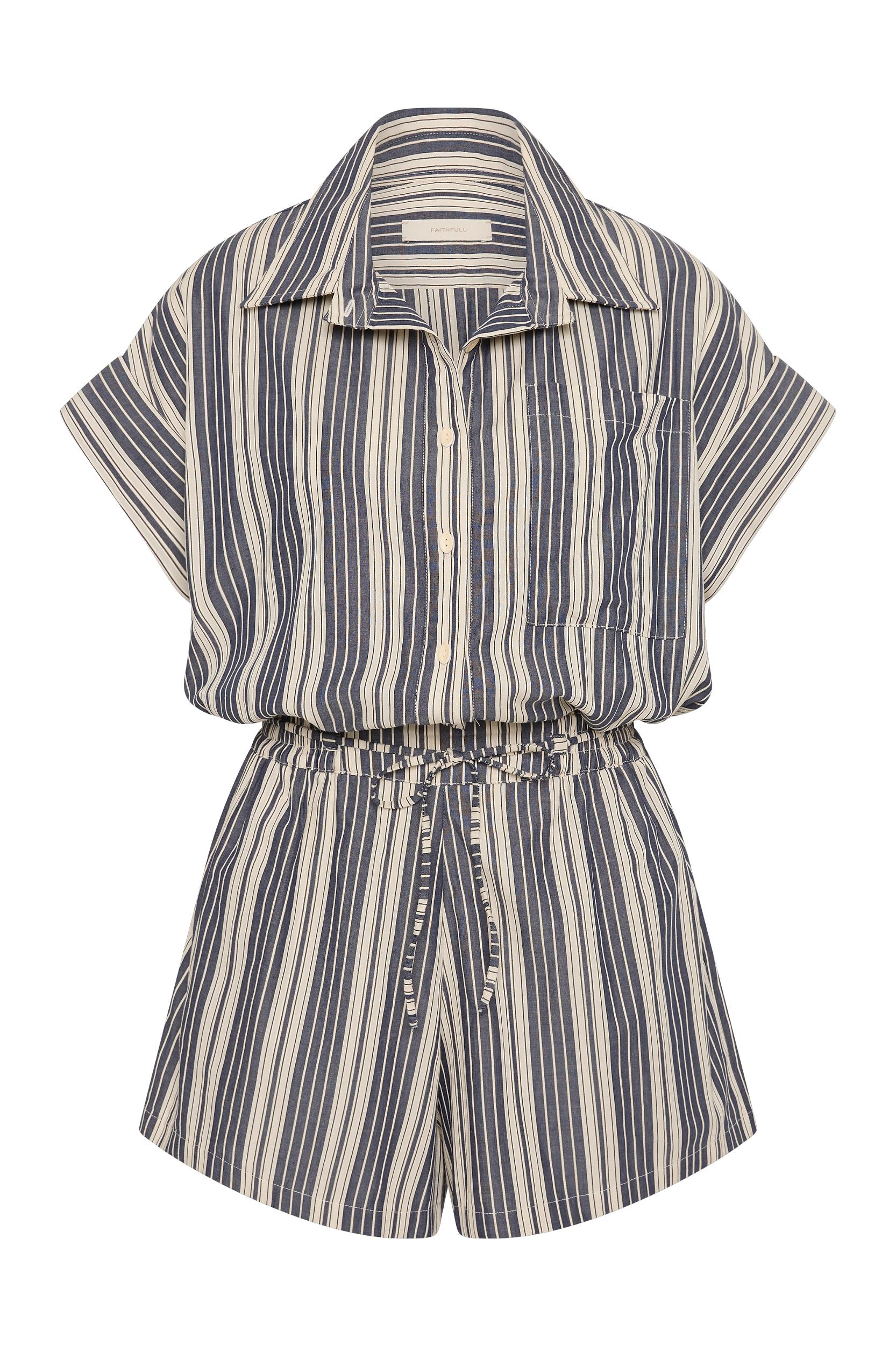 Corah Mini Dress Antique Navy Stripe - Final Sale Product Image