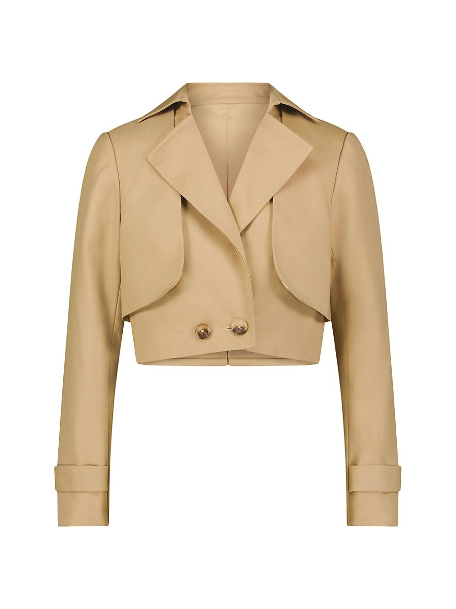 Womens Twill Tailored Crop Jacket Product Image