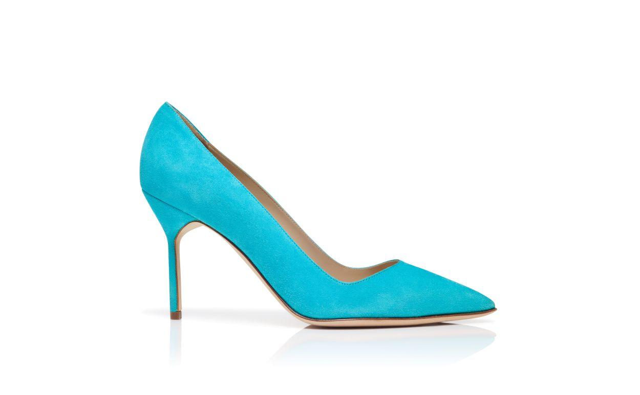 BB Blue Suede Pointed Toe Pumps Product Image
