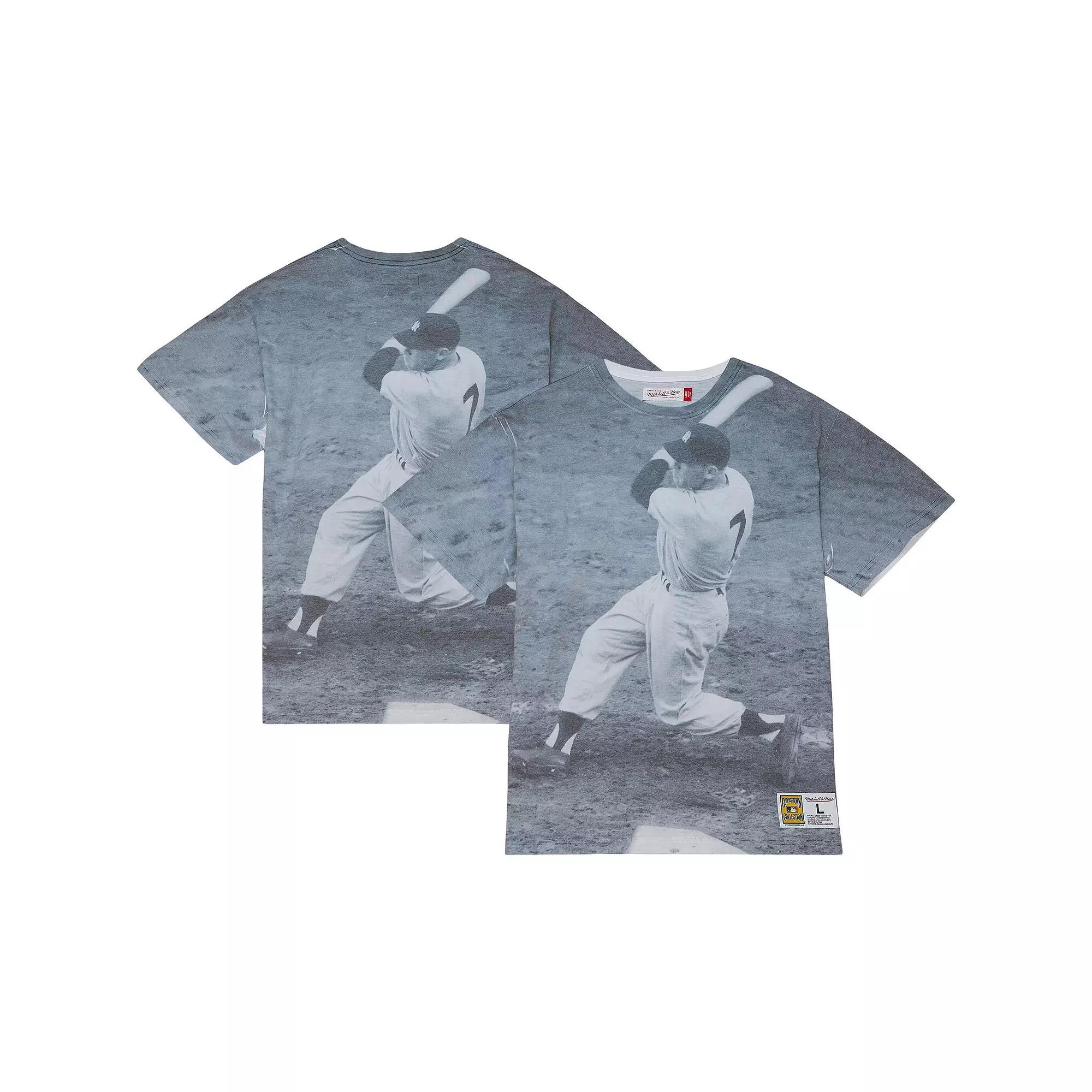 Men's Mitchell & Ness Mickey Mantle New York Yankees Cooperstown Collection Highlight Sublimated Player Graphic T-Shirt, Size: Large, White Product Image