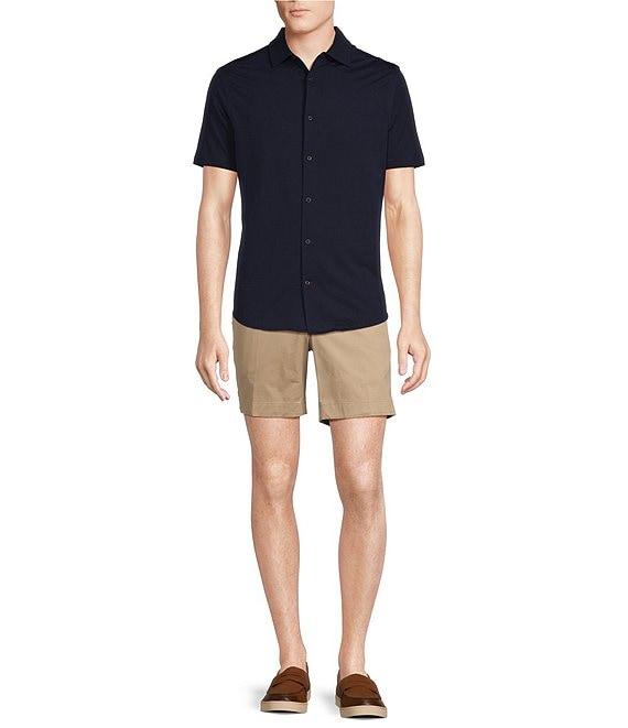 Cremieux Blue Label Stretch Jersey Solid Short Sleeve Coatfront Shirt Product Image