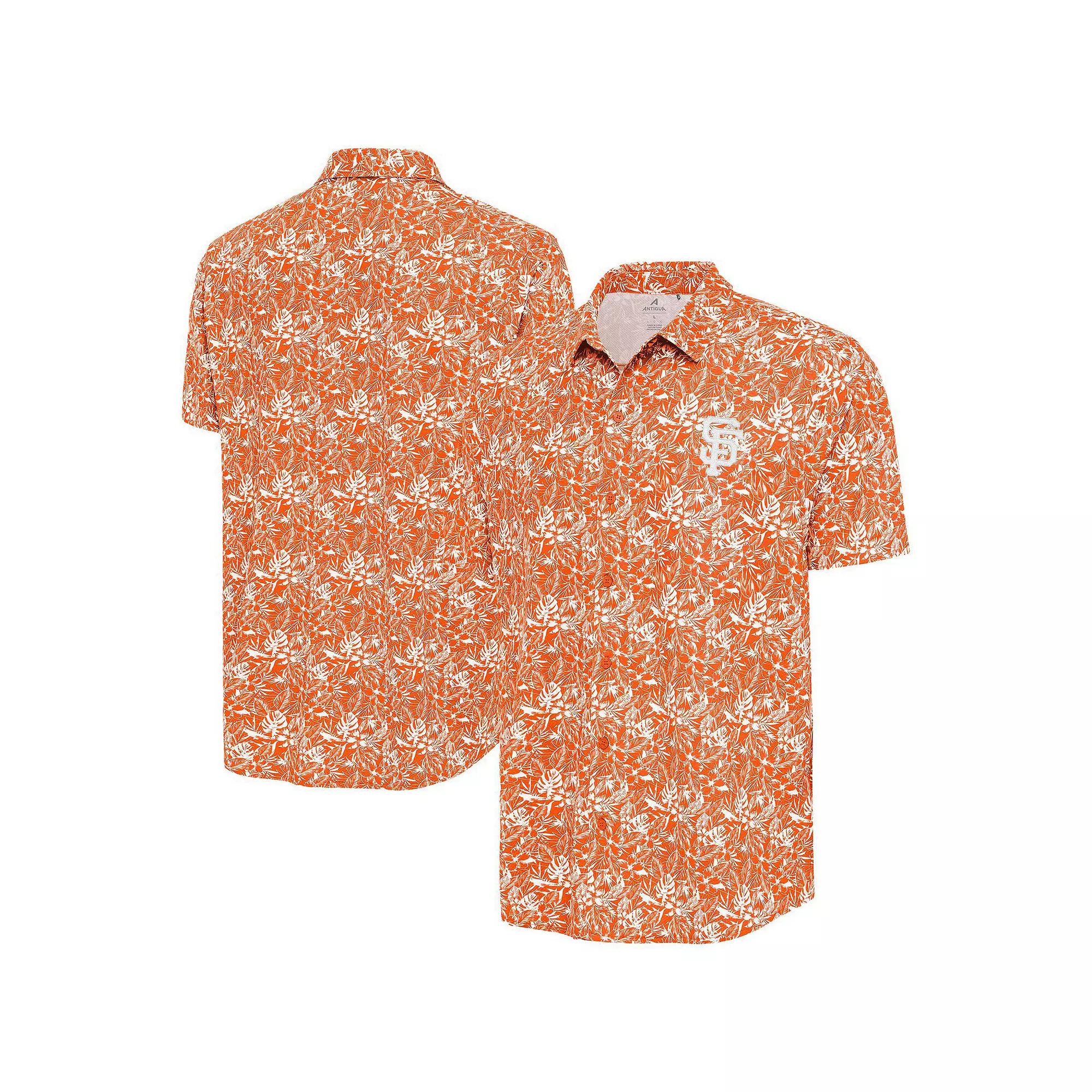 Men's Antigua Orange San Francisco Giants Resort Button-Up Shirt,  Product Image