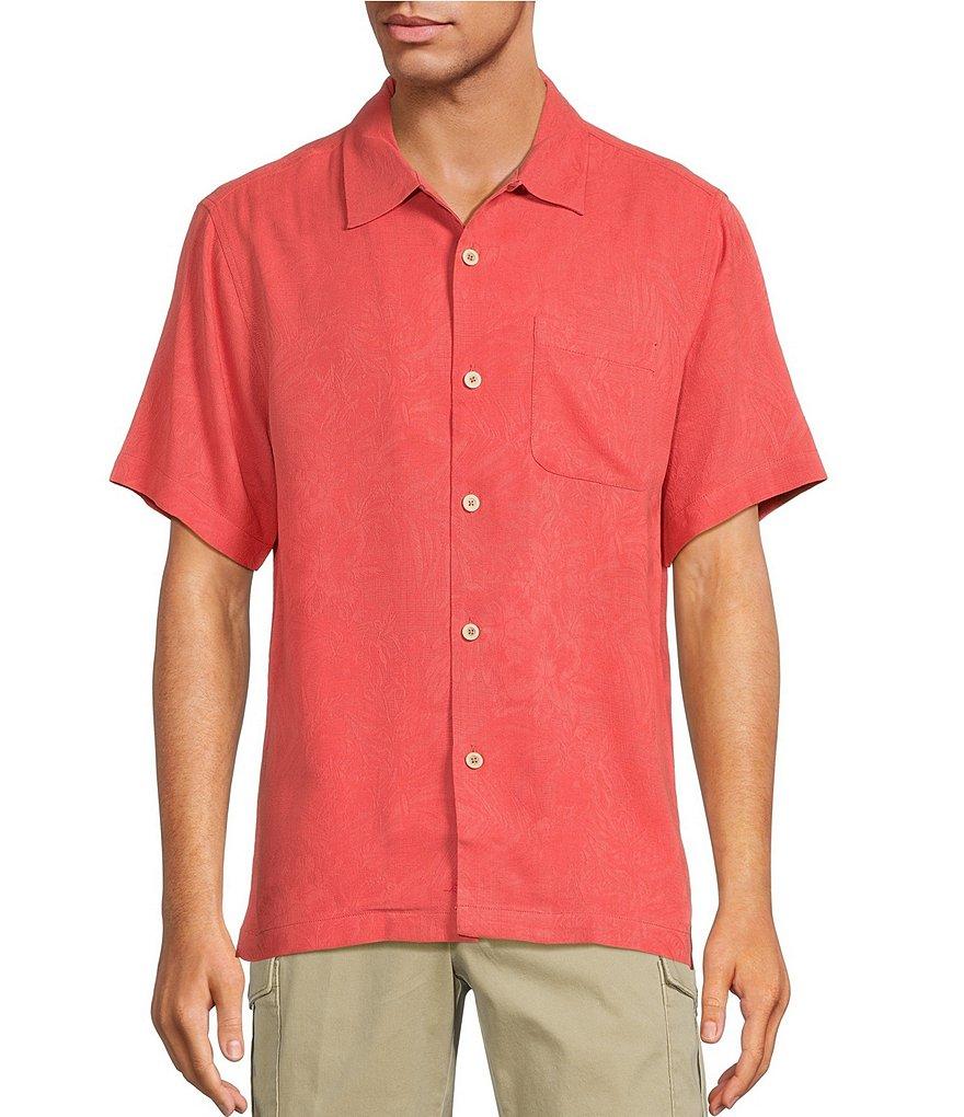 Tommy Bahama Solid Tropic Isle Short Sleeve Camp Collar Woven Shirt Product Image