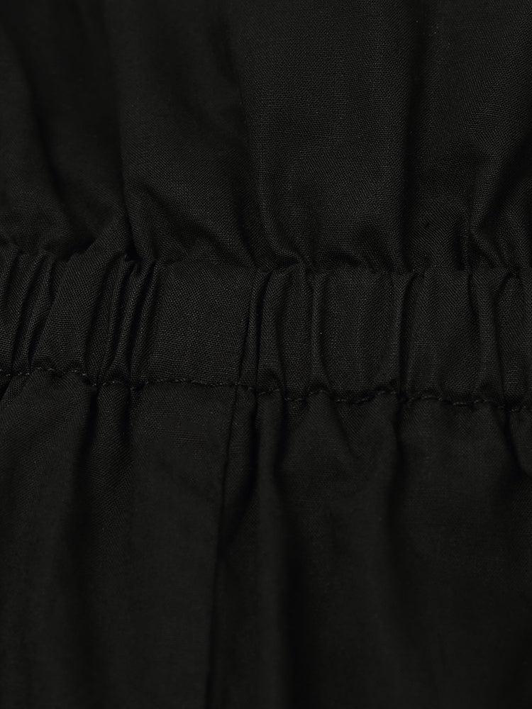 Cotton Strap Gathered Waist Jumpsuit With Detachable Chest Pads Product Image